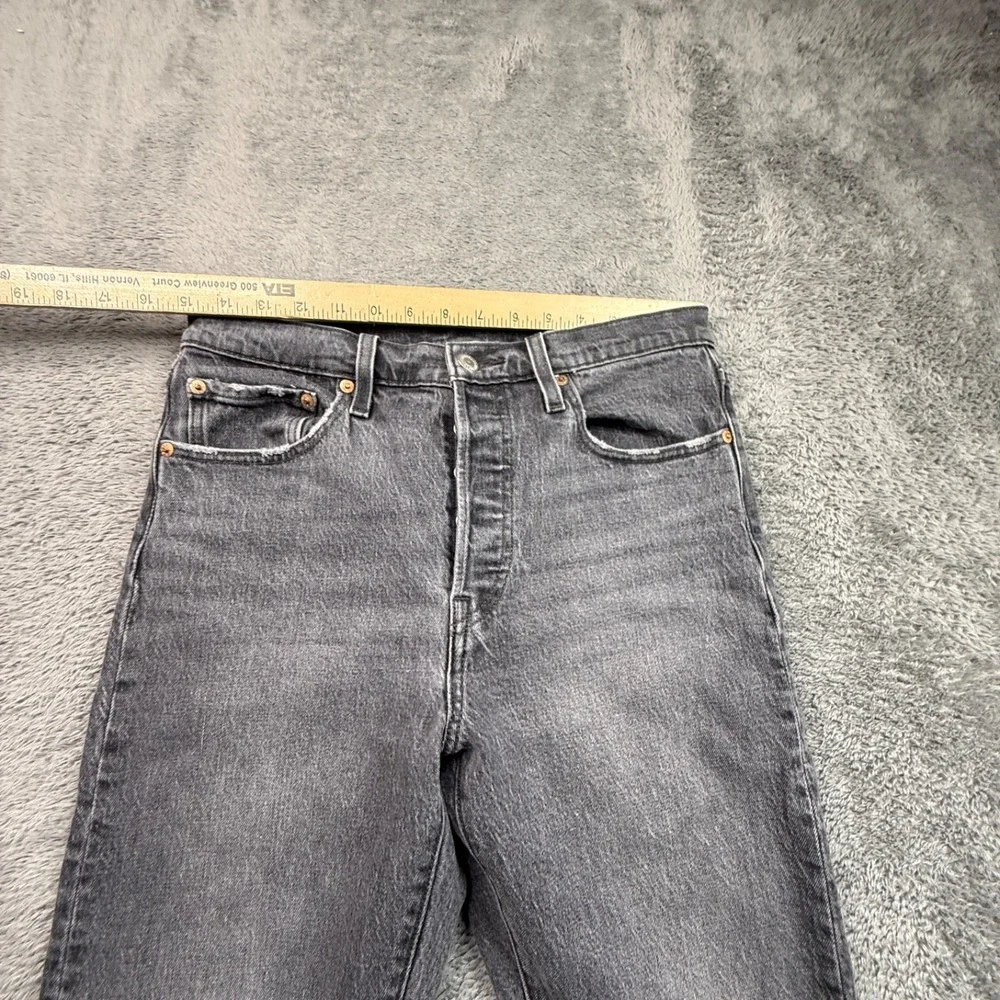 Levi's Premium 501 S Big E Button Fly Jeans Gray Stretch Denim Womens 29x30